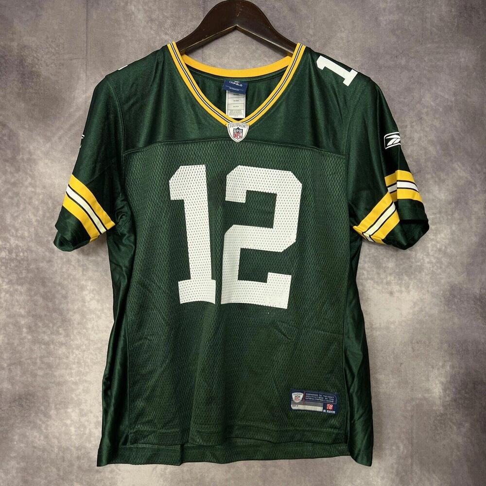 Nike NFL On Field Green Bay Packers Aaron Rodgers Women's‎ Large Green Jersey